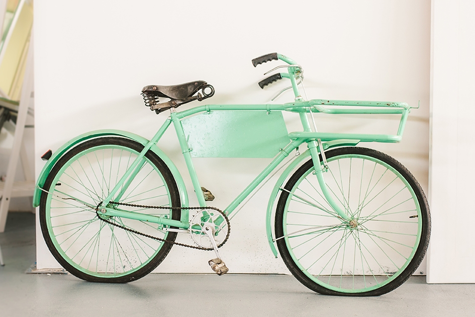 mint colored bike